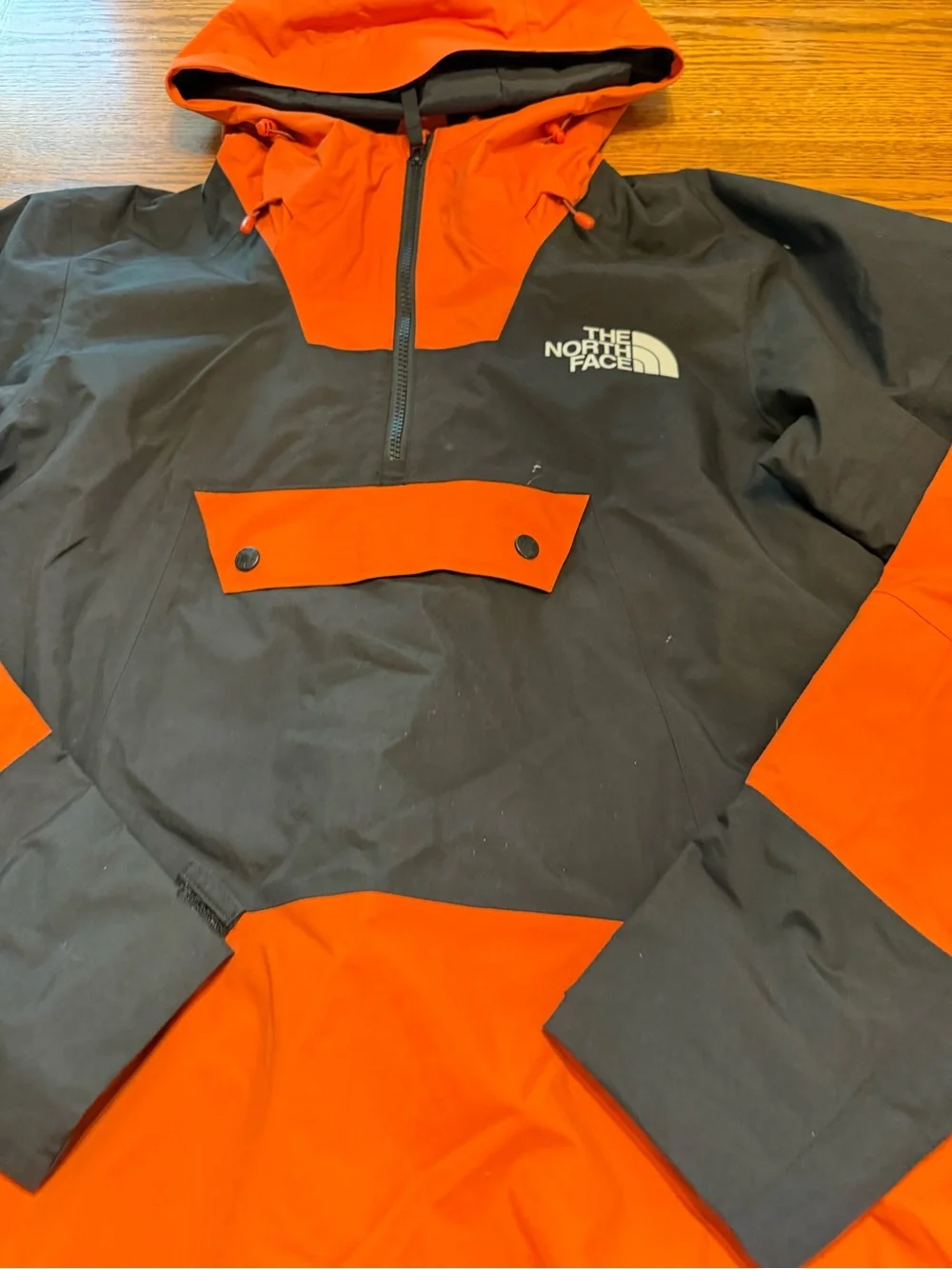 The North Face Orange and Black Hooded Ski Anorak-S